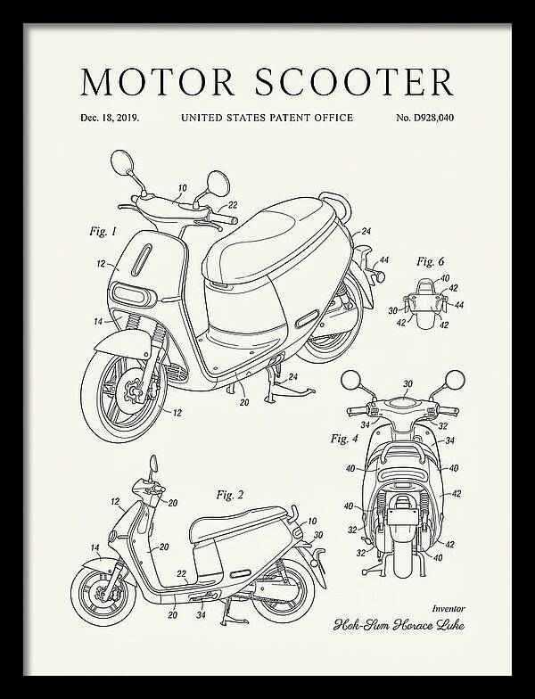 Motor Scooter Gogoro Minimalist Patent Usd928040s1