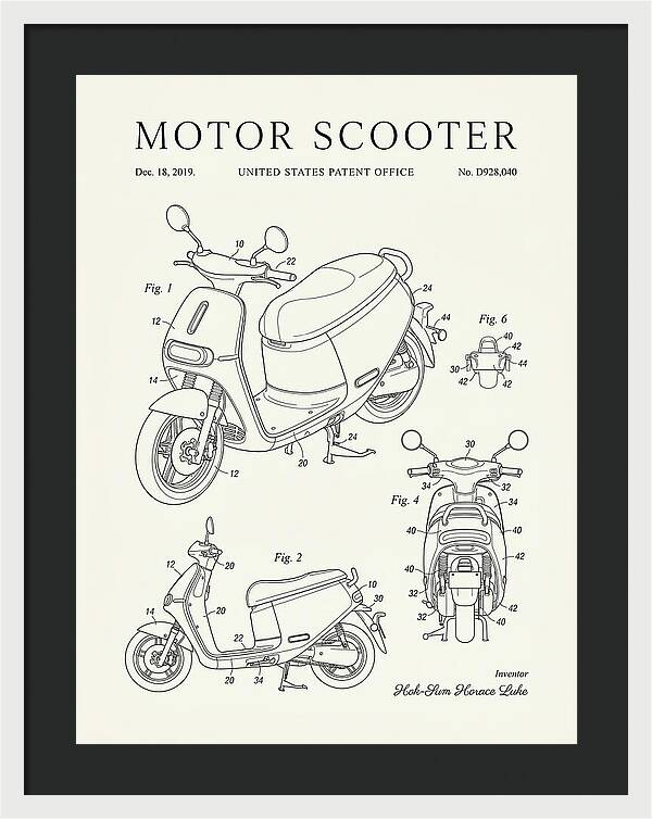 Motor Scooter Gogoro Minimalist Patent Usd928040s1