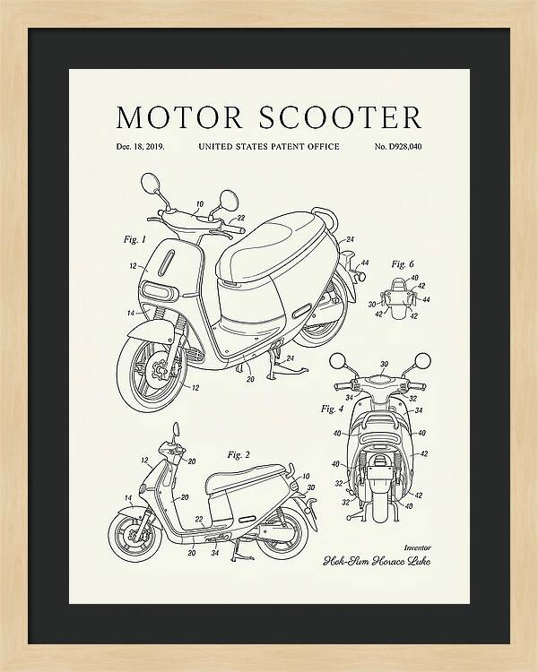Motor Scooter Gogoro Minimalist Patent Usd928040s1