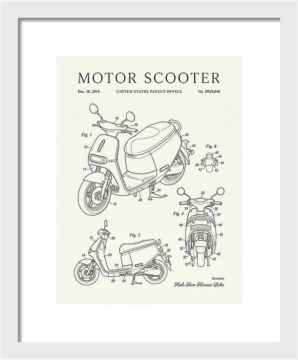Motor Scooter Gogoro Minimalist Patent Usd928040s1