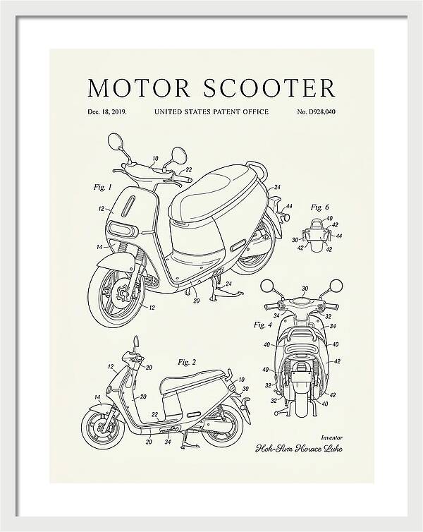 Motor Scooter Gogoro Minimalist Patent Usd928040s1