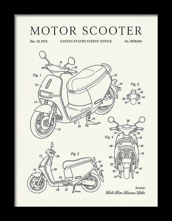 Motor Scooter Gogoro Minimalist Patent Usd928040s1
