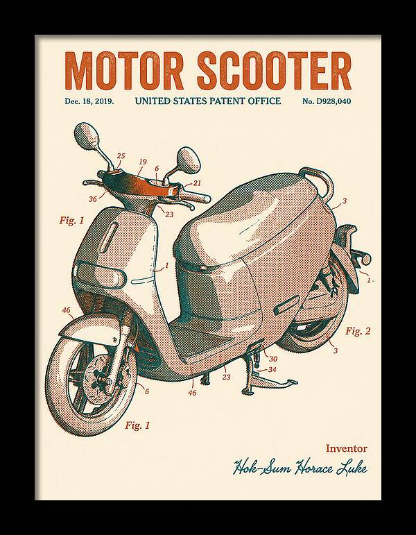 Motor Scooter Gogoro Retro Patent Usd928040s1
