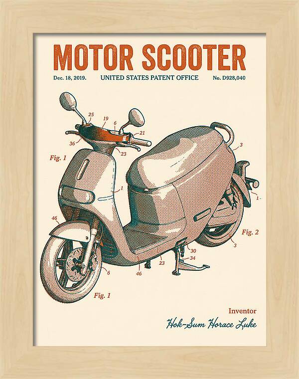 Motor Scooter Gogoro Retro Patent Usd928040s1