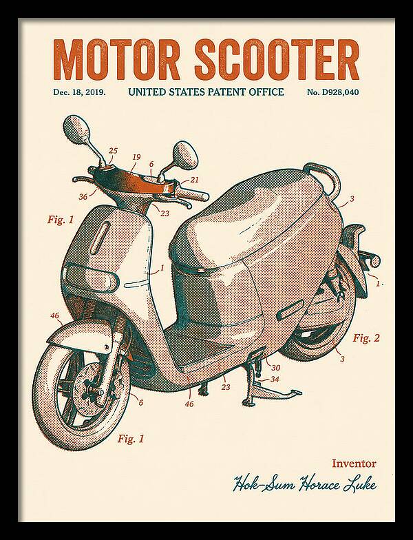 Motor Scooter Gogoro Retro Patent Usd928040s1