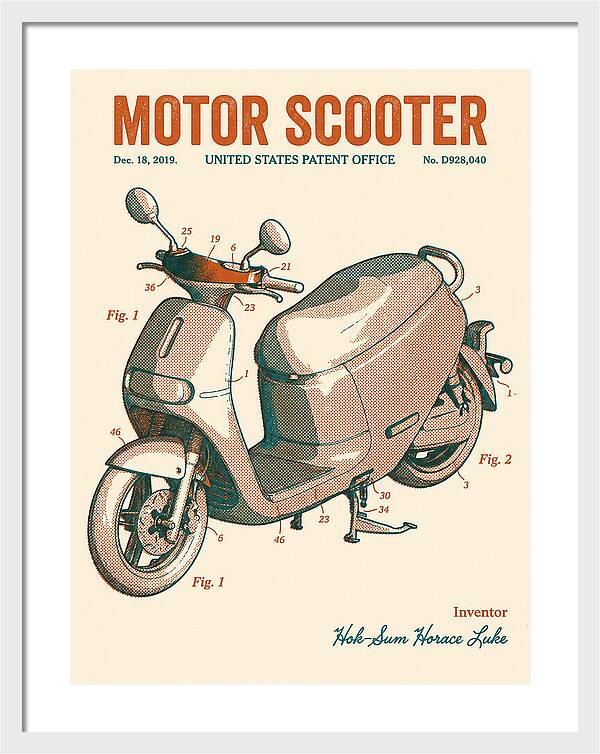 Motor Scooter Gogoro Retro Patent Usd928040s1