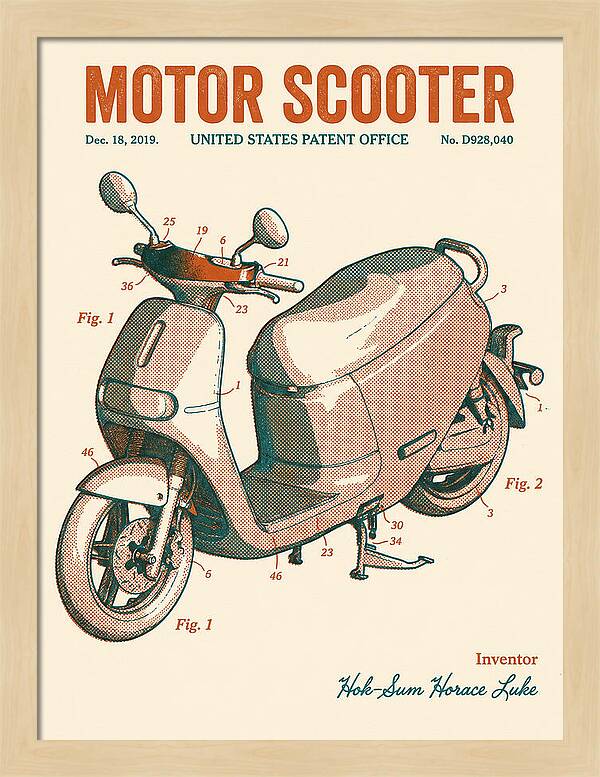 Motor Scooter Gogoro Retro Patent Usd928040s1