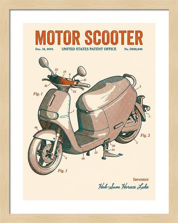 Motor Scooter Gogoro Retro Patent Usd928040s1