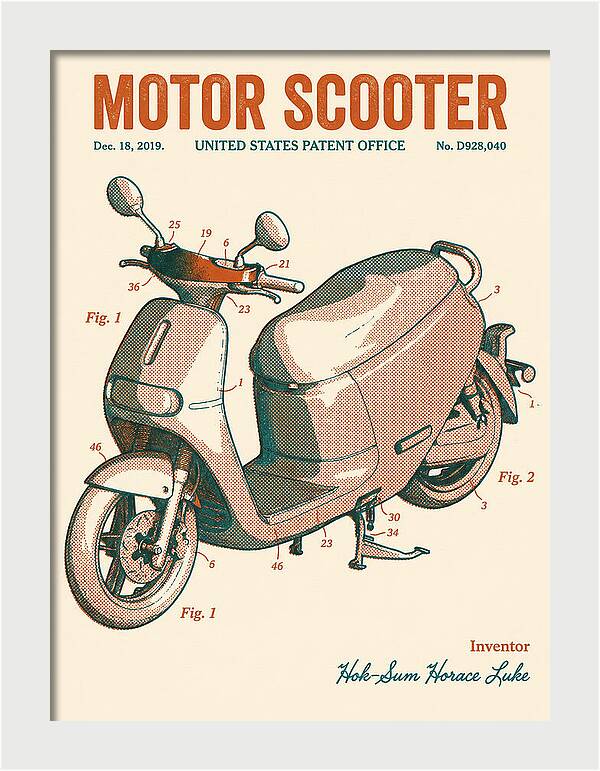 Motor Scooter Gogoro Retro Patent Usd928040s1