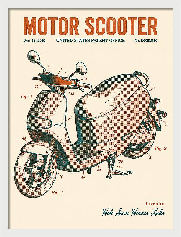 Motor Scooter Gogoro Retro Patent Usd928040s1
