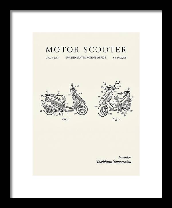 Motor Scooter Minimalist Patent Usd503908s1