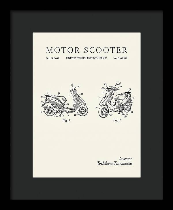 Motor Scooter Minimalist Patent Usd503908s1