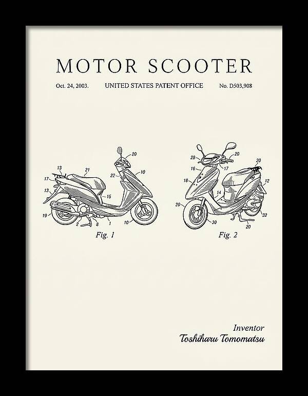 Motor Scooter Minimalist Patent Usd503908s1