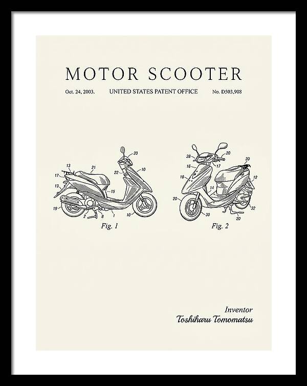 Motor Scooter Minimalist Patent Usd503908s1