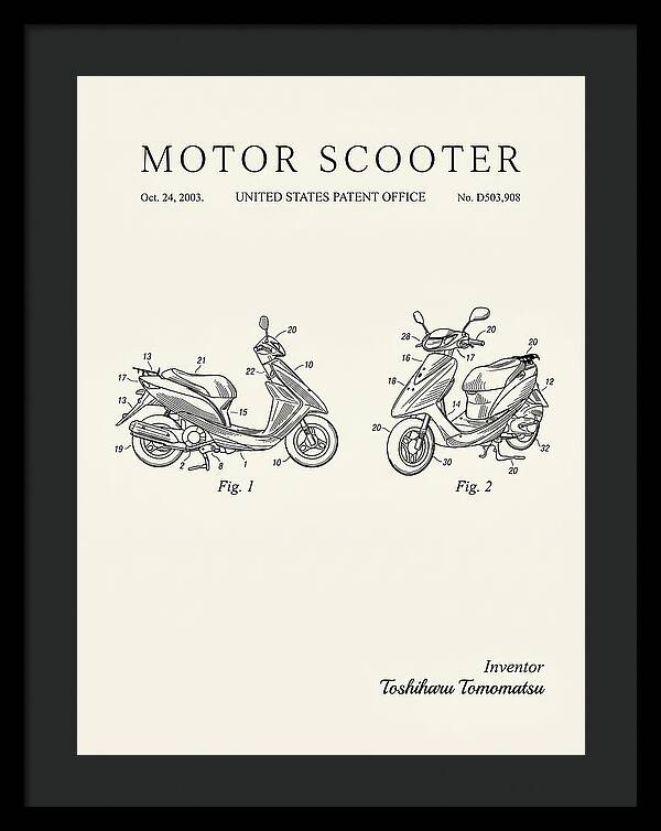 Motor Scooter Minimalist Patent Usd503908s1
