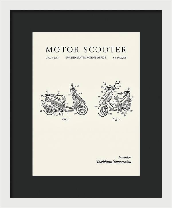Motor Scooter Minimalist Patent Usd503908s1