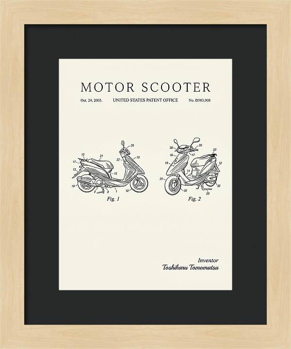 Motor Scooter Minimalist Patent Usd503908s1