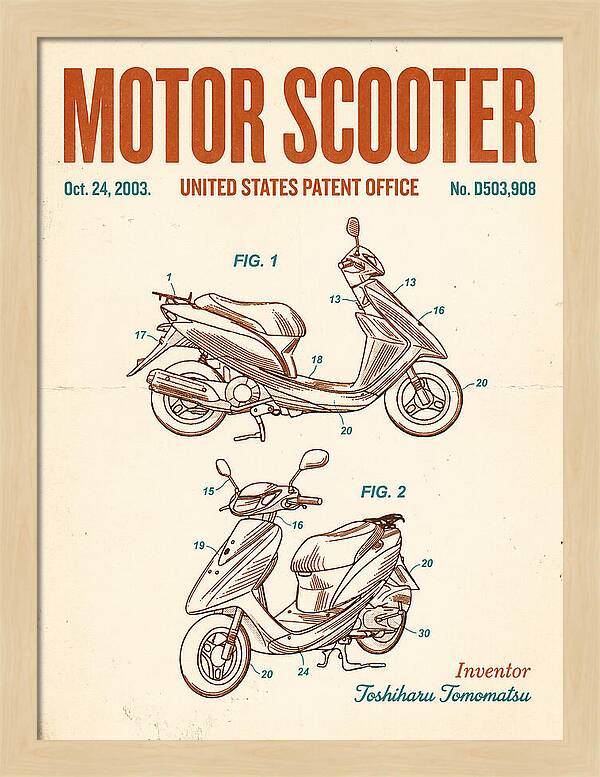 Motor Scooter Retro Patent Usd503908s1