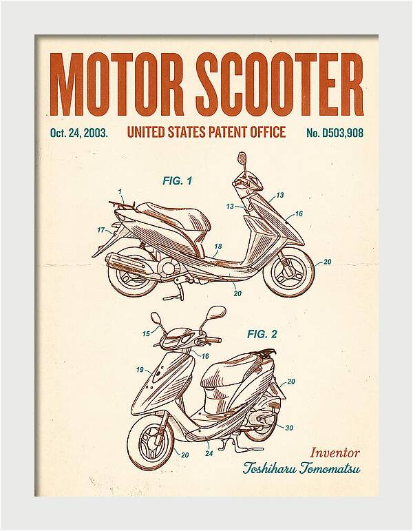 Motor Scooter Retro Patent Usd503908s1