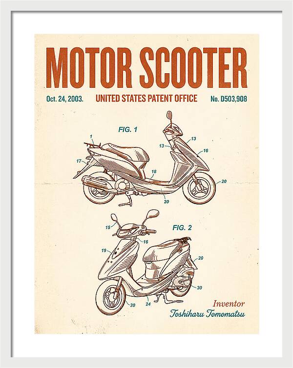 Motor Scooter Retro Patent Usd503908s1