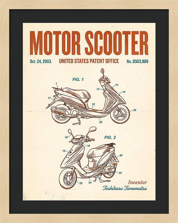 Motor Scooter Retro Patent Usd503908s1