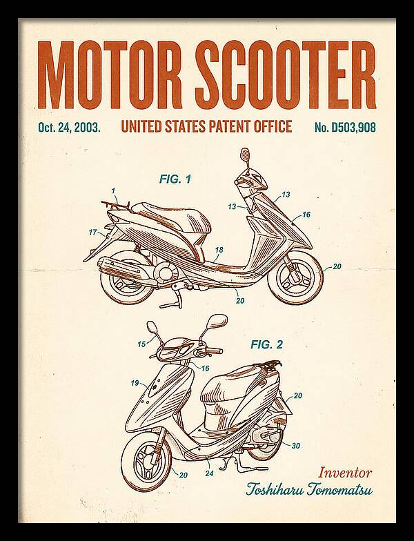 Motor Scooter Retro Patent Usd503908s1