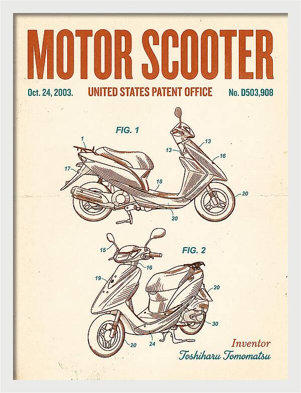 Motor Scooter Retro Patent Usd503908s1