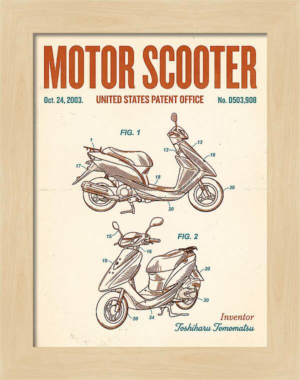 Motor Scooter Retro Patent Usd503908s1