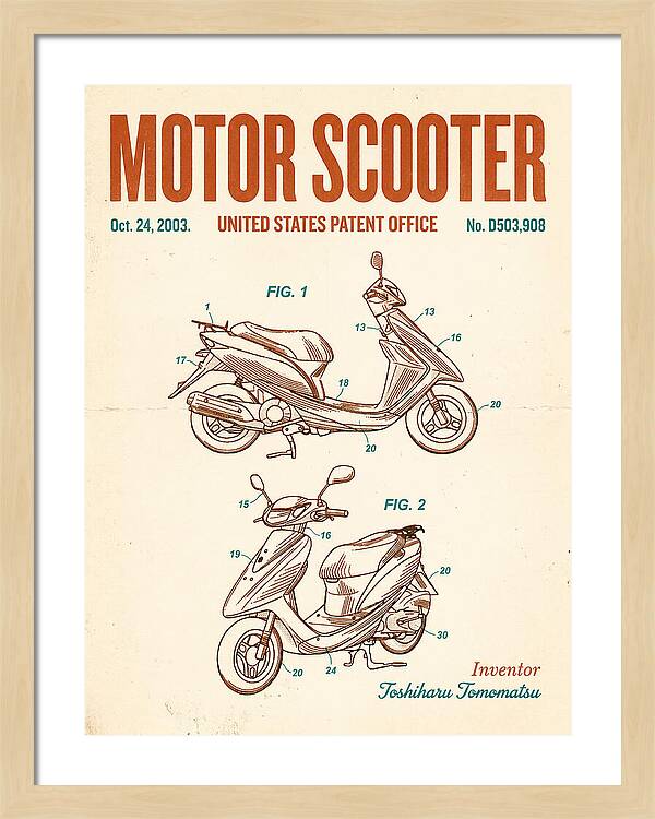 Motor Scooter Retro Patent Usd503908s1