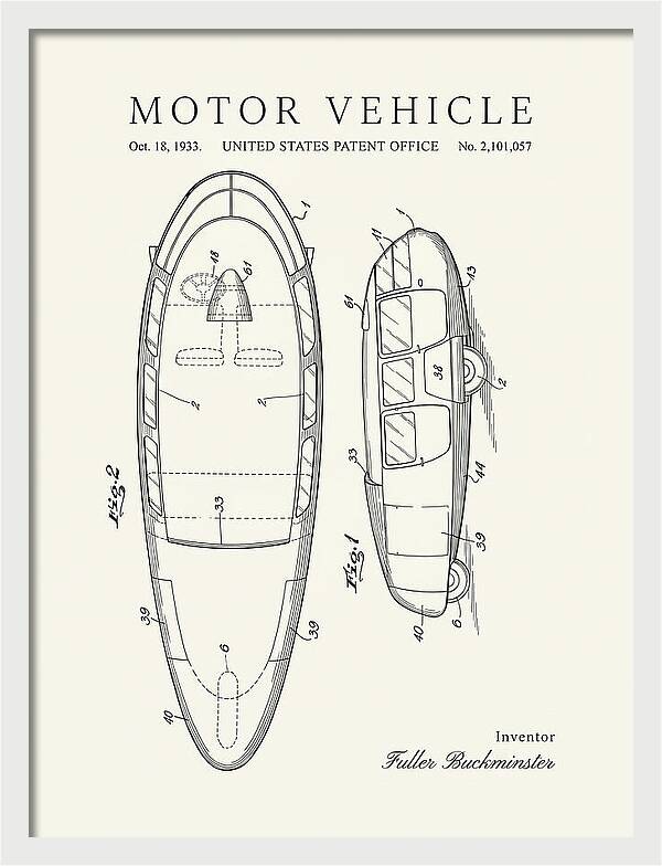 Motor Vehicle Dymaxion Minimalist Patent Us2101057a