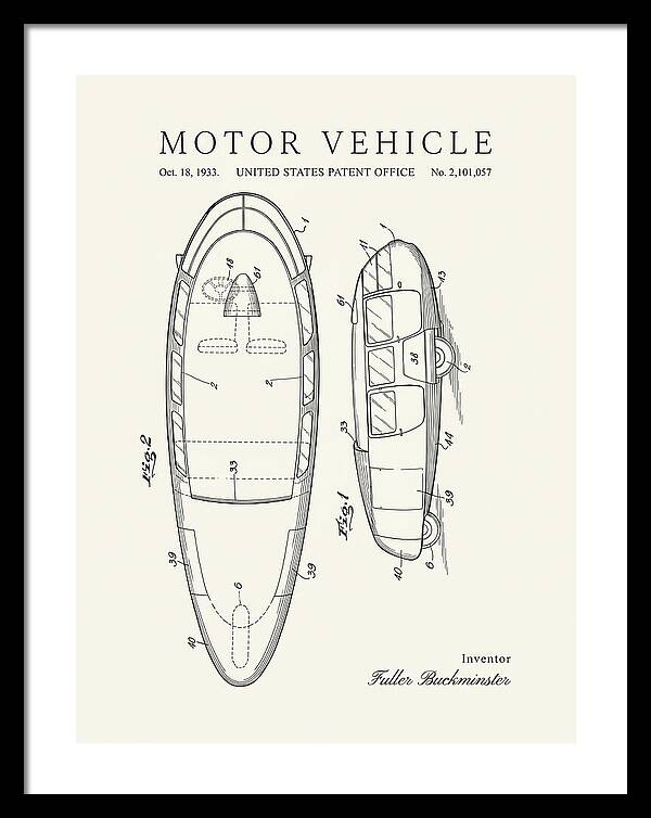 Motor Vehicle Dymaxion Minimalist Patent Us2101057a
