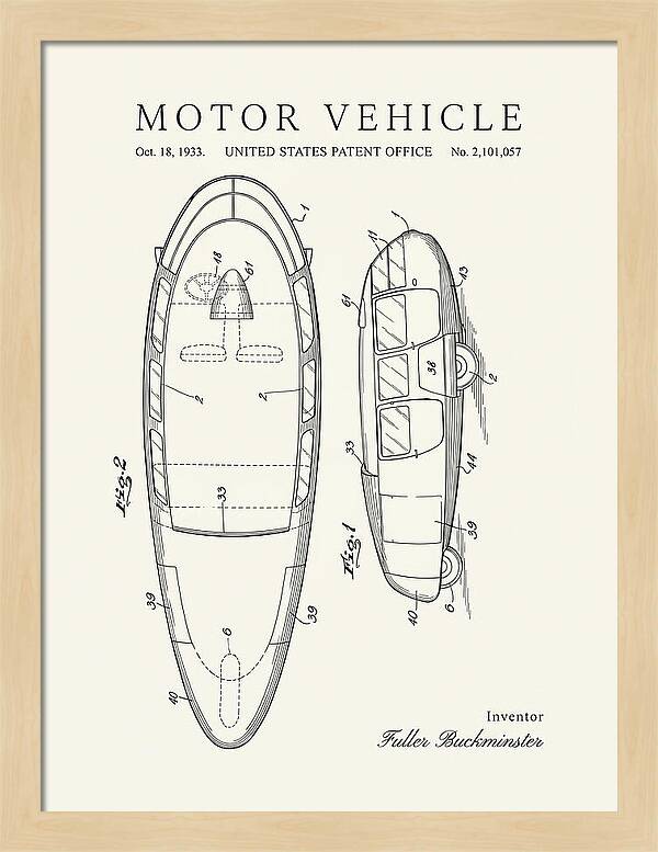 Motor Vehicle Dymaxion Minimalist Patent Us2101057a