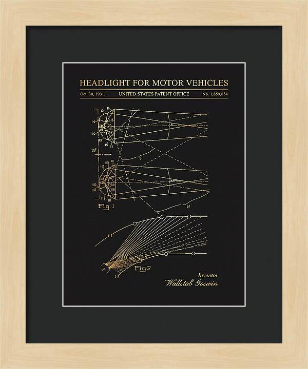 Motor Vehicle Headlight Gold Patent Us1859854a