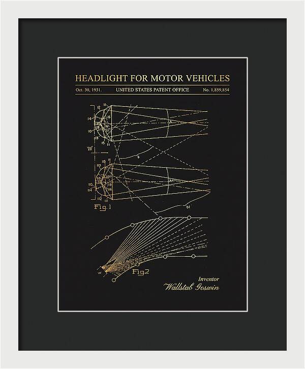 Motor Vehicle Headlight Gold Patent Us1859854a