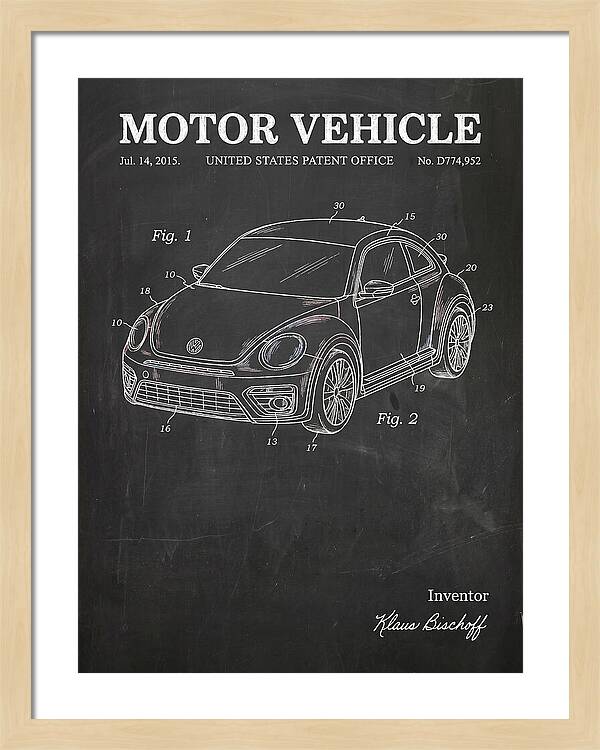 Motor Vehicle Vw Beetle Chalkboard Patent Usd774952s1