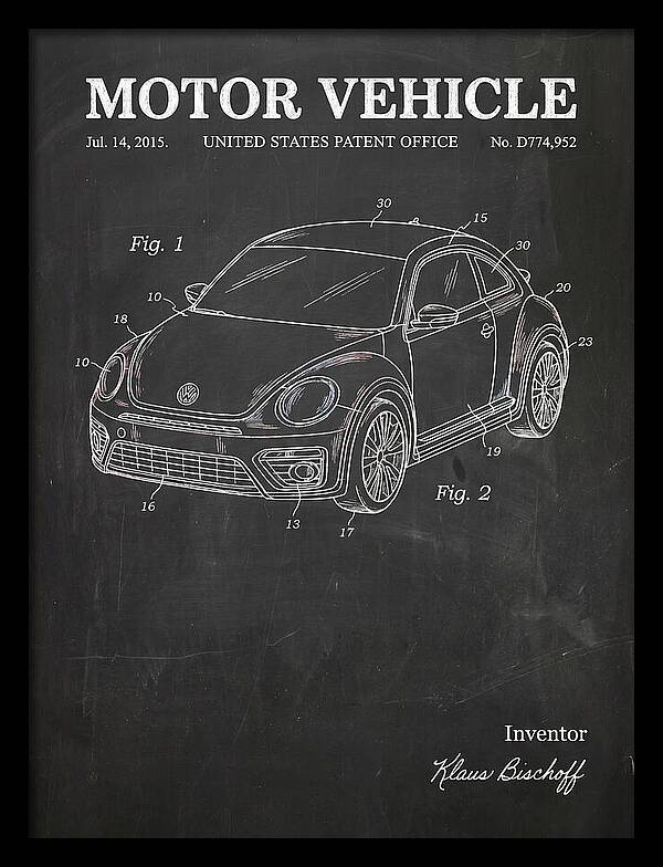 Motor Vehicle Vw Beetle Chalkboard Patent Usd774952s1
