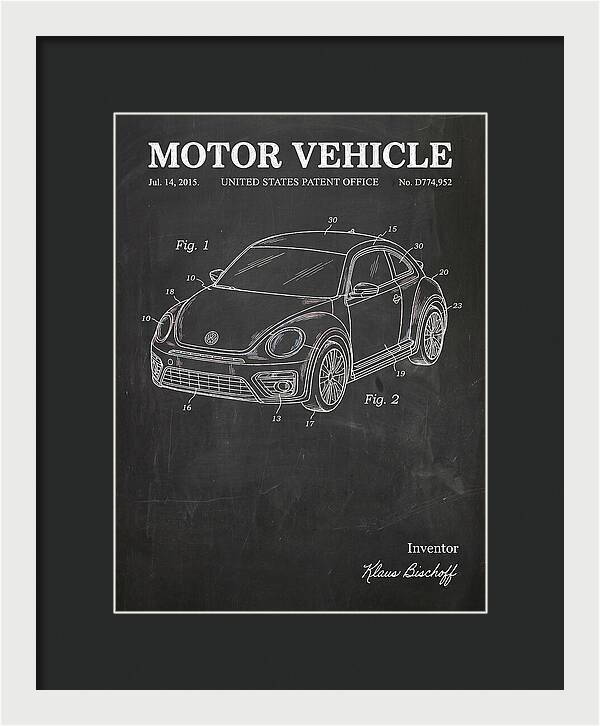 Motor Vehicle Vw Beetle Chalkboard Patent Usd774952s1