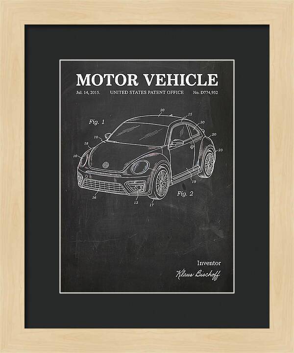 Motor Vehicle Vw Beetle Chalkboard Patent Usd774952s1