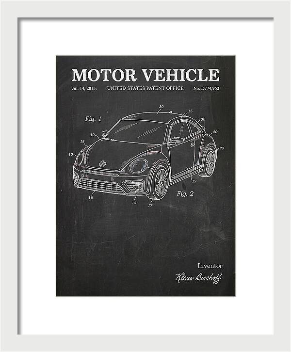Motor Vehicle Vw Beetle Chalkboard Patent Usd774952s1