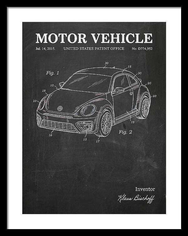 Motor Vehicle Vw Beetle Chalkboard Patent Usd774952s1