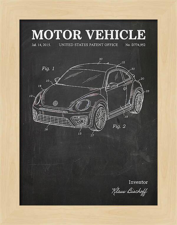 Motor Vehicle Vw Beetle Chalkboard Patent Usd774952s1