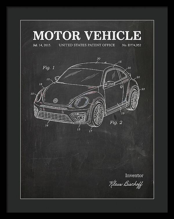 Motor Vehicle Vw Beetle Chalkboard Patent Usd774952s1