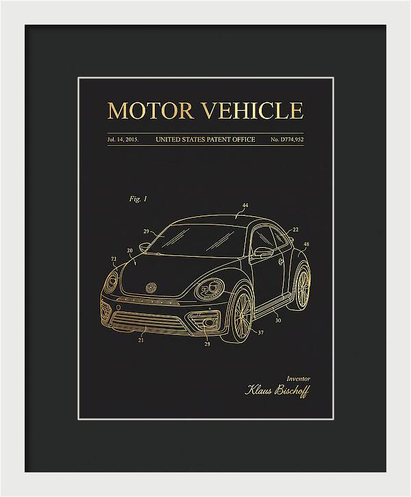 Motor Vehicle Vw Beetle Gold Patent Usd774952s1
