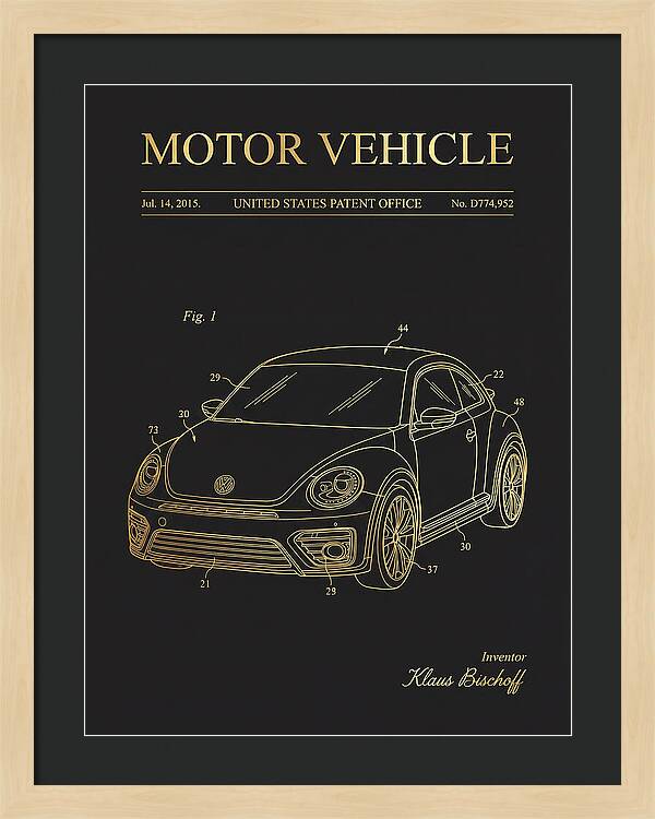 Motor Vehicle Vw Beetle Gold Patent Usd774952s1