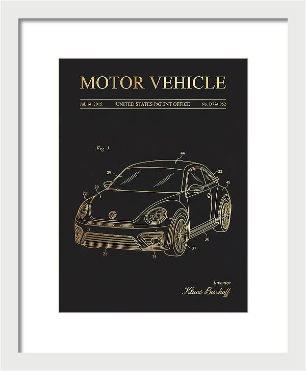 Motor Vehicle Vw Beetle Gold Patent Usd774952s1