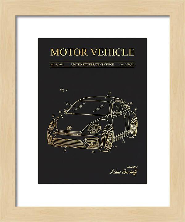 Motor Vehicle Vw Beetle Gold Patent Usd774952s1