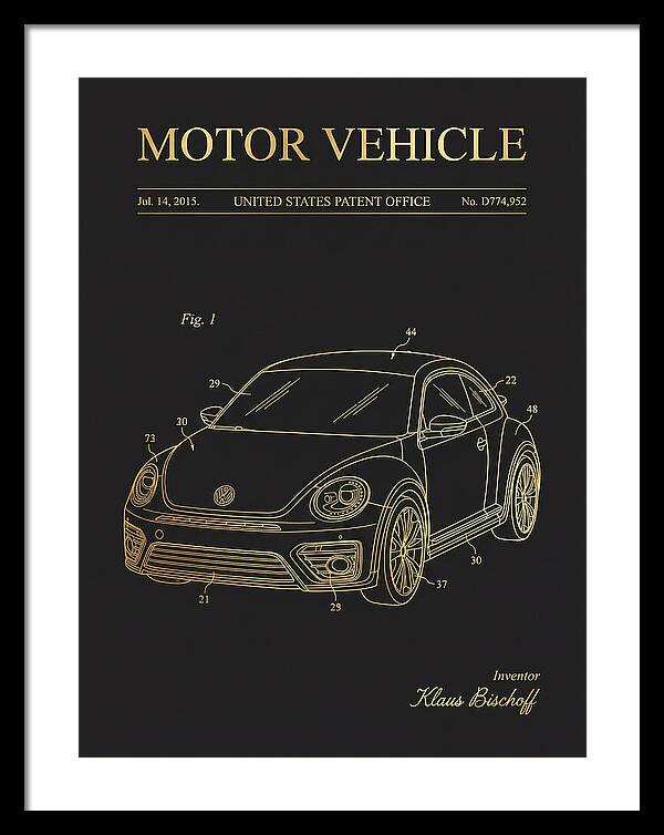 Motor Vehicle Vw Beetle Gold Patent Usd774952s1