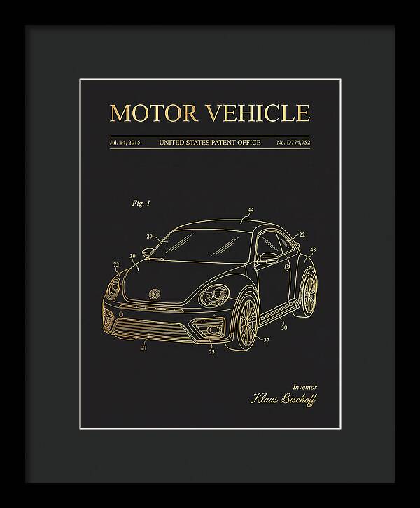 Motor Vehicle Vw Beetle Gold Patent Usd774952s1