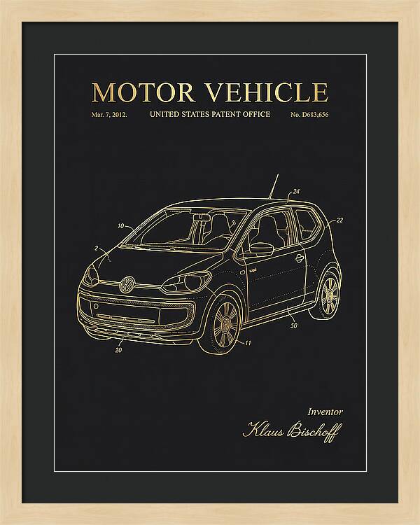 Motor Vehicle Vw Up! Gold Patent Usd683656s1