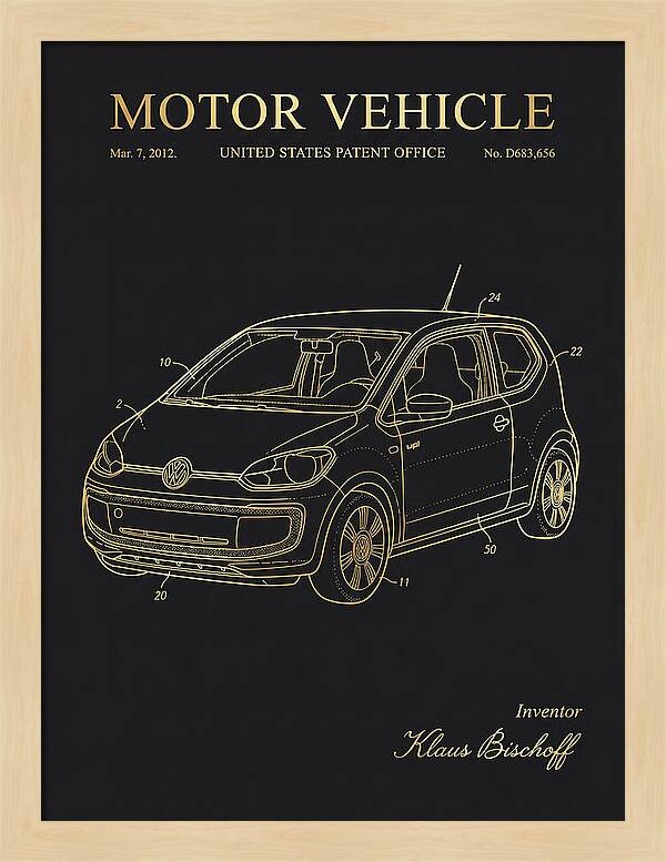 Motor Vehicle Vw Up! Gold Patent Usd683656s1